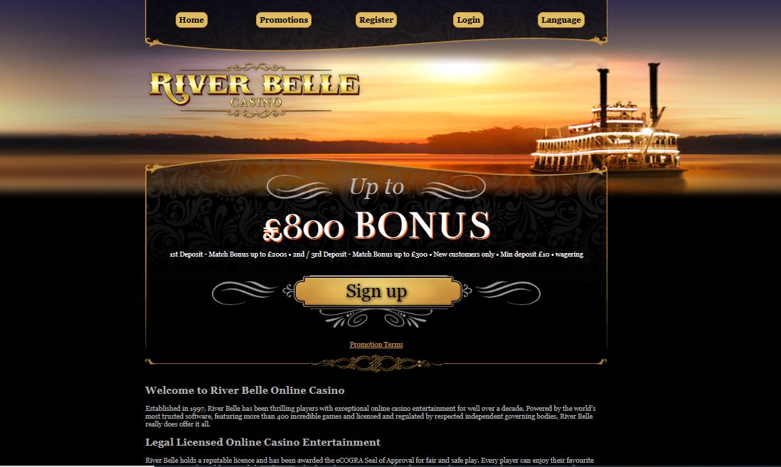 Official website of River Belle Casino